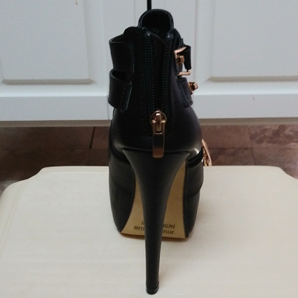 Women Almond Toe Platform Strappy StilETTO BOOTIE - Picture 5 of 6